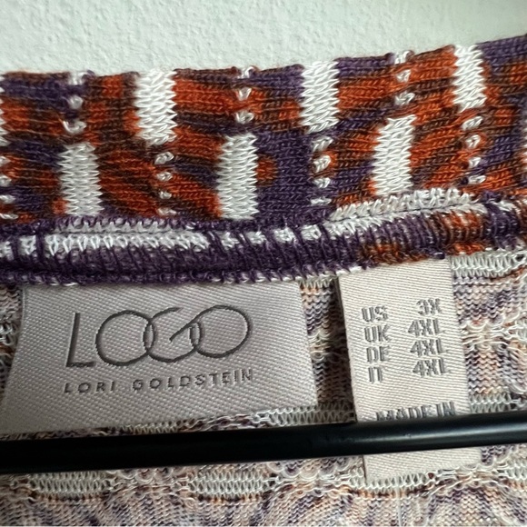 LOGO by Lori Goldstein Jacquard Duster Cardigan Purple Slate A611258 Longline - Picture 10 of 15